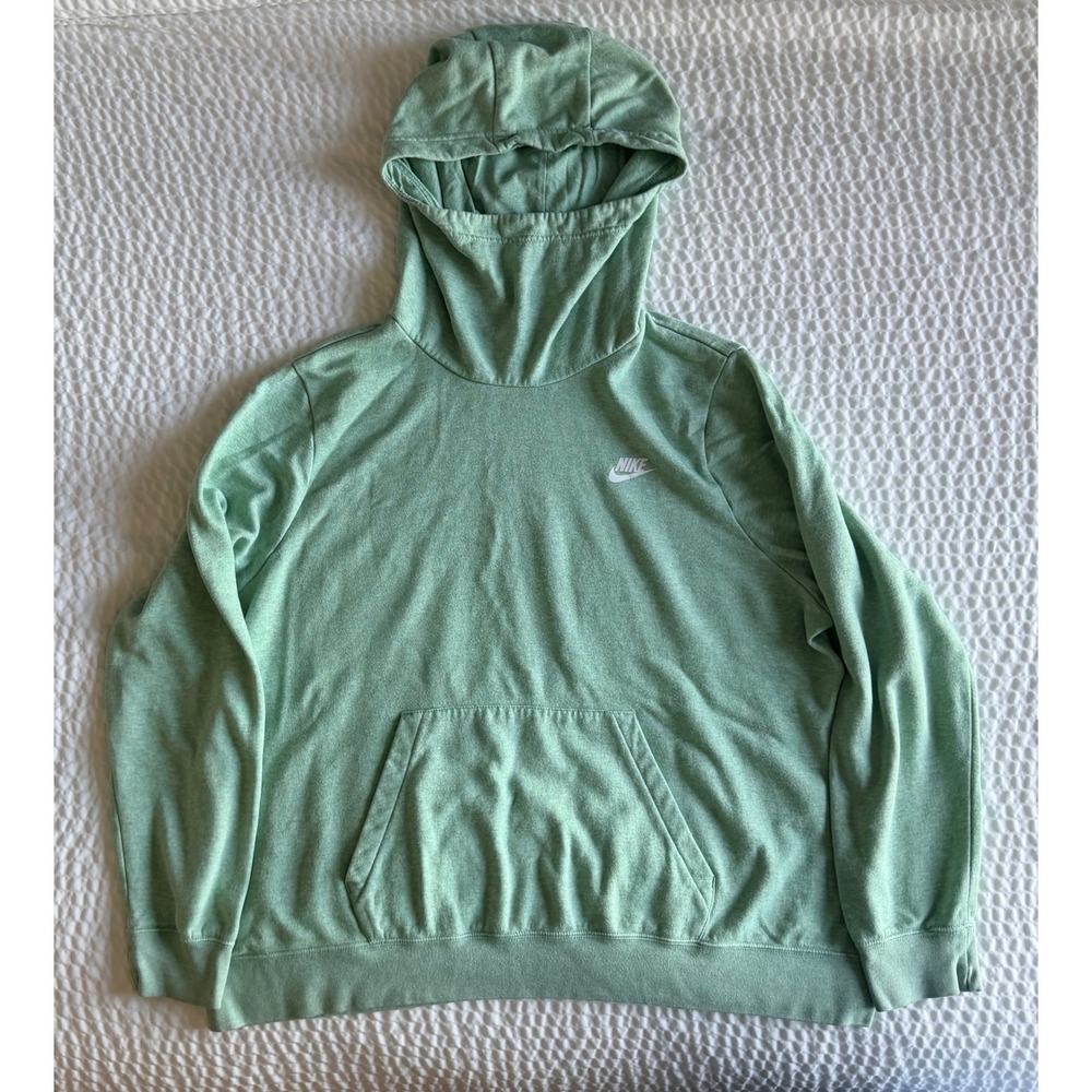 Nike Sportswear Essential Funnel Neck Hoodie XXL Mint Green Heather Pullover